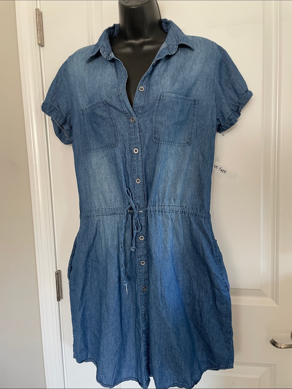 NWT just be Blue Denim Button-Front Mini Dress